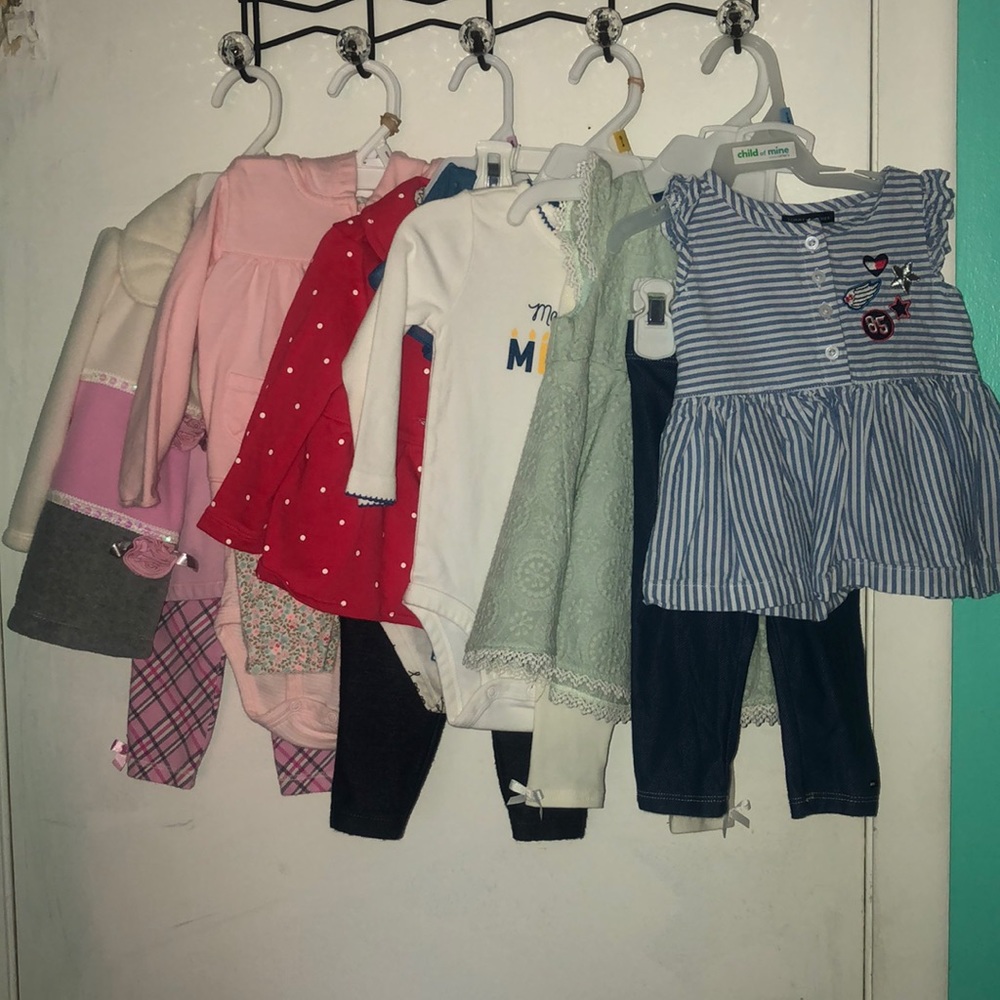 6 outfits lot .12 month old baby girl clothes